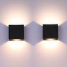 2er Pack led Wandleuchte Indoor Up Down Wandleuchte Schwarz Wandleuchte Moderne 6W Aluminium