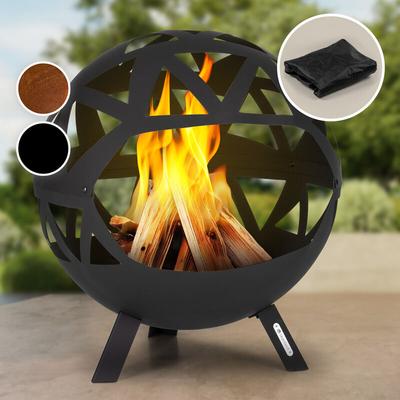 Blumfeldt - Feuerschale mit Grillrost, Outdoor Stahl-Feuerschale Groß für Balkon & Camping, Mobile Image