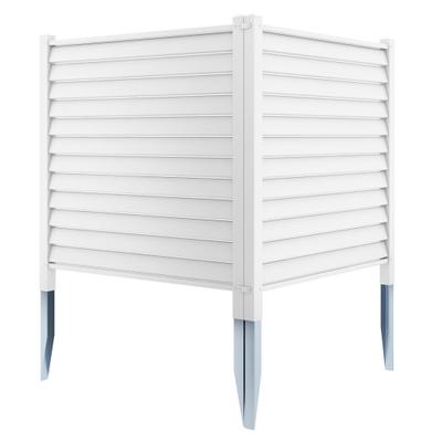 Costway 44 x 45 Inch Vinyl Picket Fence Panels with Metal Ground Stakes-White