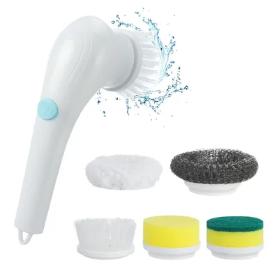 Electric Spin Scrubber Cordless Power Cleaning Brush with 5 Replaceable Brush Heads Rechargeable