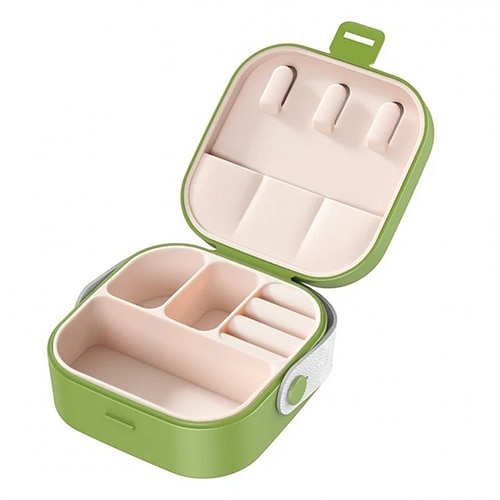 Reise-Schmuck-Organizer für Frauen und Mädchen, trendiges Reise-Schmucketui, tragbarer Ring-Halsketten-Organizer, Ohrringbox, kleiner Schmuck-Organizer, Reiseutensilien, Reisezubehör für Frauen und Image