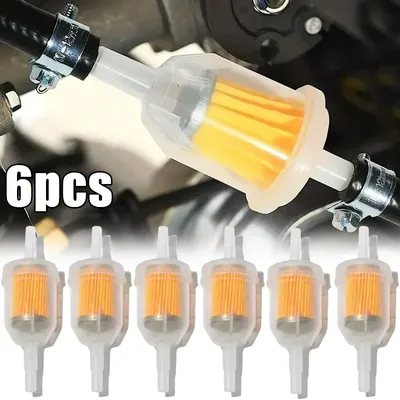 1-6pcs Universal Inline Gas/Fuel Filter 6MM-8MM 1/4" For Lawn Mower Small Engine Auto Accessories