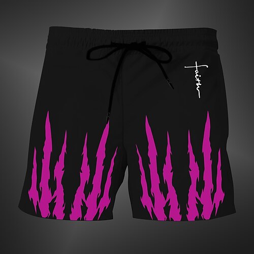 Herren 3D-Druck Gothic-Horror Kratzer Badehosen Badeshorts Boardshorts Mittlere Taille Mode Streetwear Designer Lässig Täglich Ferien Kordelzug Tasche Elastischer Bund Designer Bekleidung Image