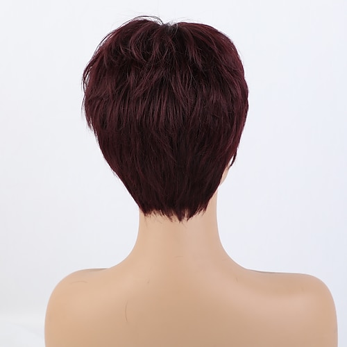 Capelli umani di Remy Parrucca Corto Liscio Diritto naturale Taglio medio corto Taglio corto spettinato Parte laterale Taglio scalato Nero Marrone Da donna Di tendenza Attaccatura dei capelli naturale