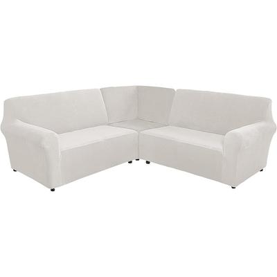 Stretch velvet 5-seater L-shaped sofa cover Solid color all-inclusive private seat pie corner L-shaped sofa cover