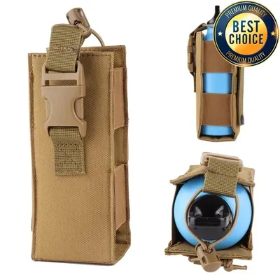 Tactical Molle Radio Walkie Talkie Pouch Water Bottle 600D Nylon Kettle Cover Hanging Waist Pouch Outdoor Hiking Camping Holder
