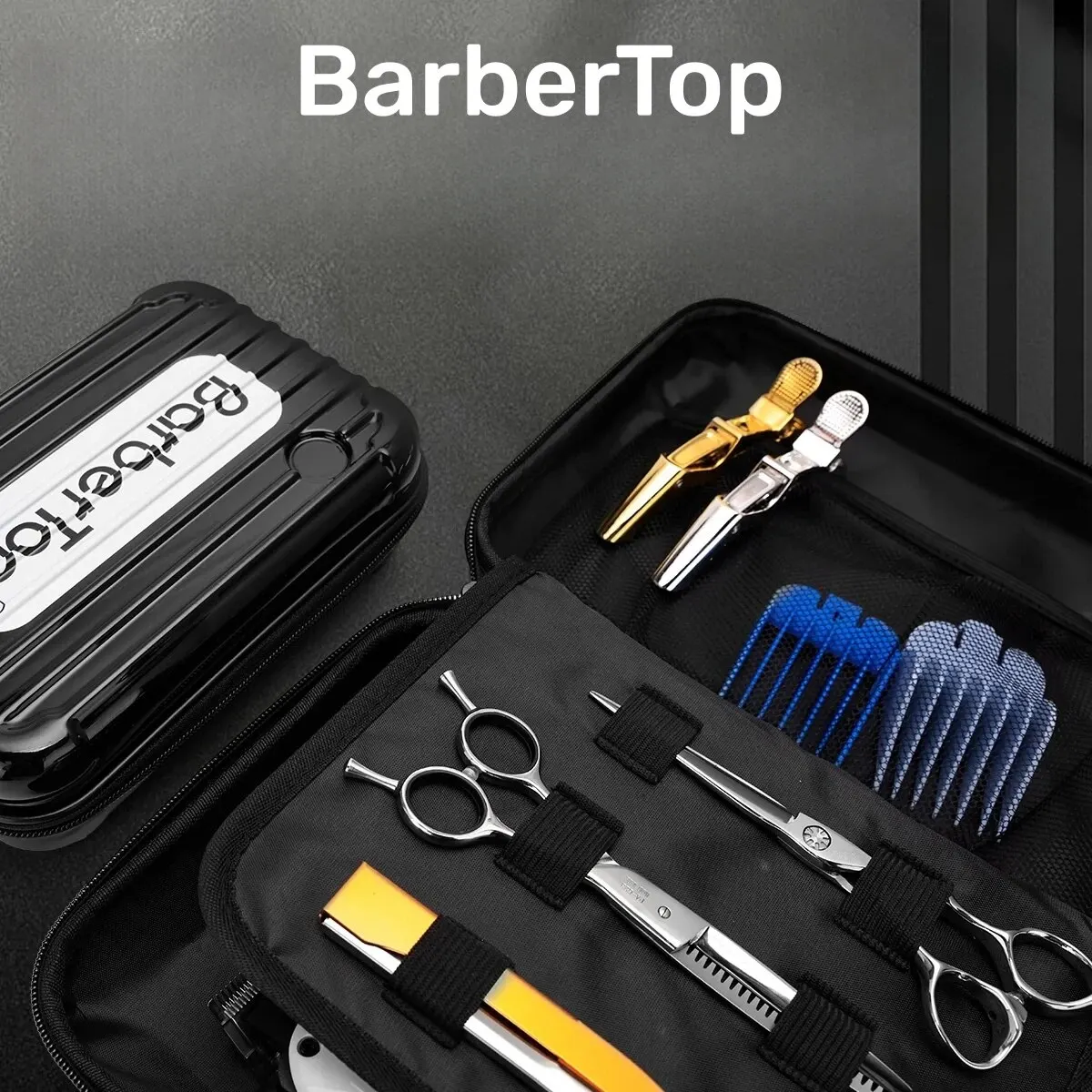 BARBERTOP Werkzeuge Aufbewahrungstasche Wasserdichte Haarschneidemaschine Tasche Haarschneideschere Rasiersets Haarschnitt Zubehör Organizer Box Image