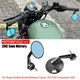 For Royal Enfield Bullet/Meteor/Classic 350 500 Interceptor 650 CNC Motorcycle Bar End Mirrors Retro Handlebar Tip Rearview