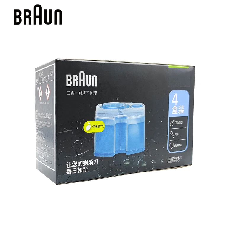 Braun Clean & Renew Kartusche für Bruan Elektrorasierer mit automatischem Reinigungszentrum reinigt den Scherkopf zum Stoppeln und Keimen Image