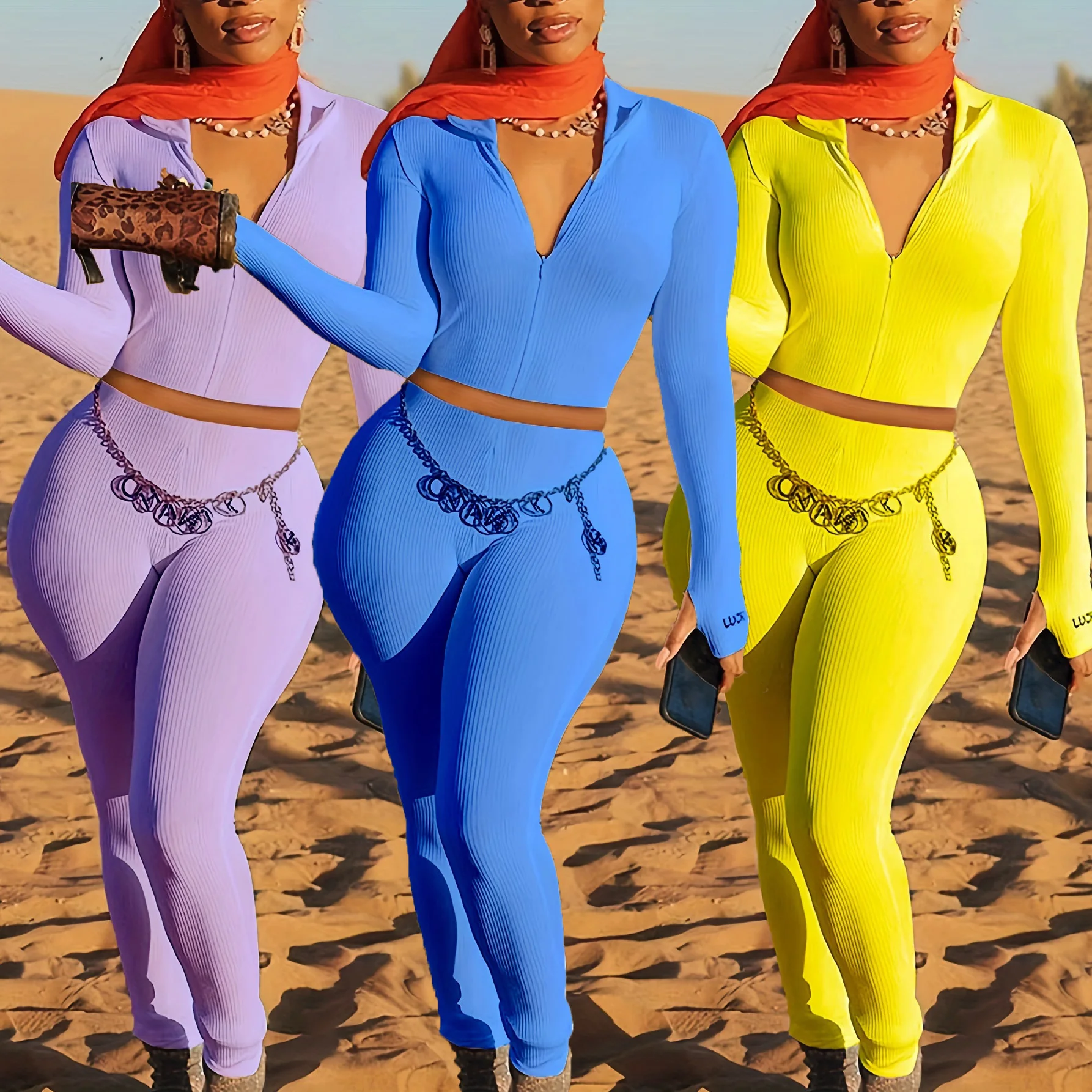 Lucky Label 2 zweiteiliges Set Frauen Outfits Active wear Fitness Crop Top Leggings Frauen passend Set Trainings anzug weiblich Image