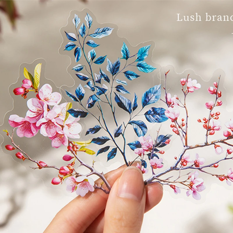 20 Stück/Packung Blumen Pflanzen Aufkleber ästhetische Stick Etiketten dekorative Tagebuch Album Scrapbooking Material Junk Journal Supplies Image