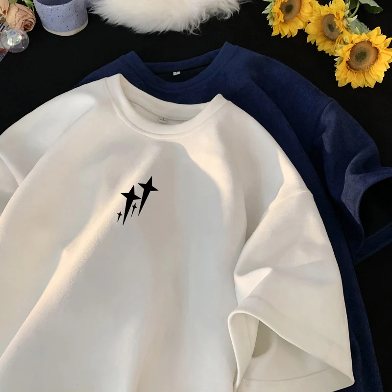 Vintage-T-Shirt aus Wildleder, 5 Farben, kurzärmelig, Grafikdruck, T-Shirt in Übergröße, Unisex, T-Shirts, neue Gothic-T-Shirts