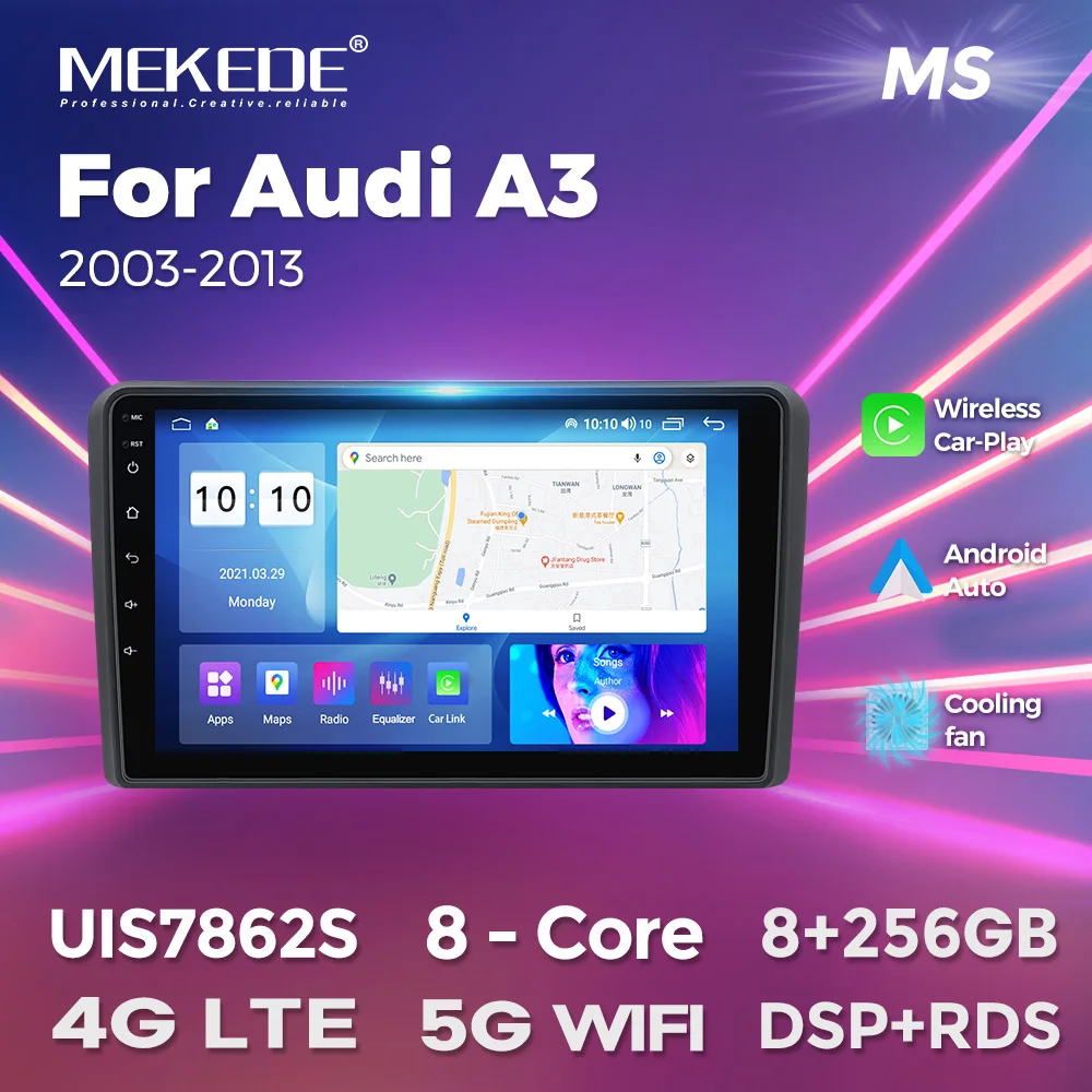 9 Zoll intelligentes Android All-in-One-Autoradio für Audi A3 8p 2008-2012 2 Din Wireless Carplay Android Auto Multimedia Player Image