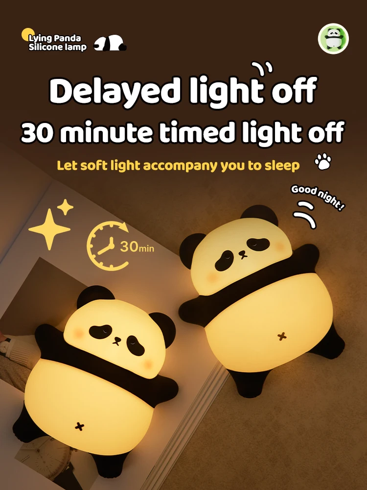 Nette Cartoon LED Nachtlicht Touch Sensor Panda Nachthimmel Silikon Kind Urlaub Weihnachten Geschenk Nachttisch Lampe Zimmer Dekor