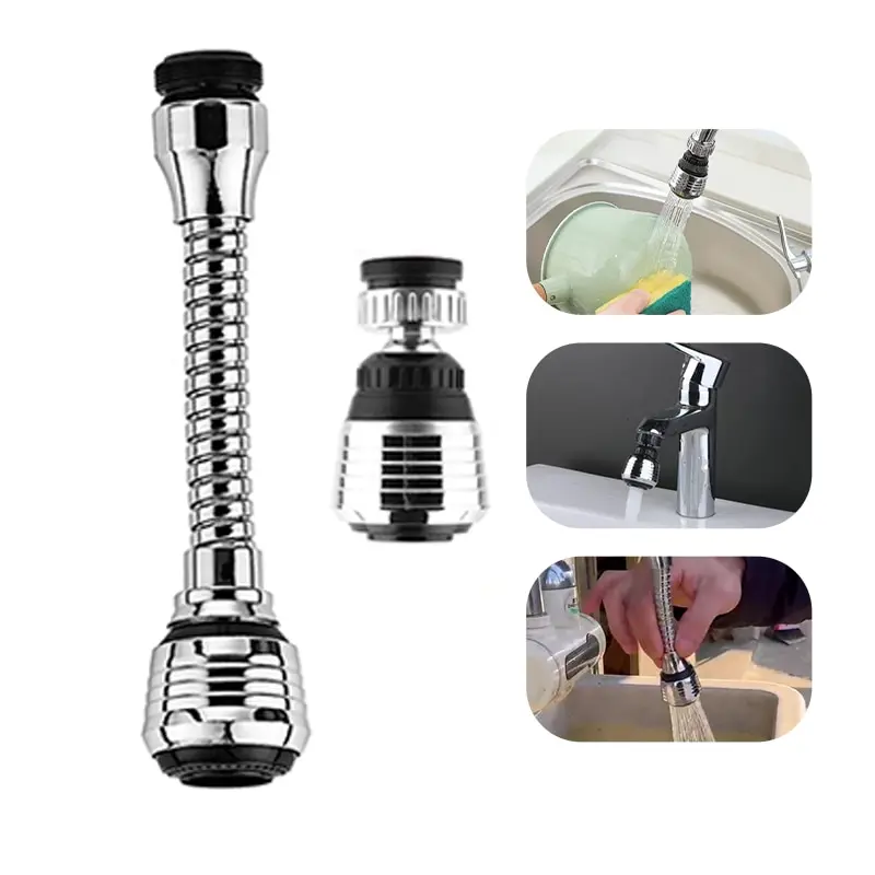 Tête anti-éclaboussures économiseur d'eau de cuisine, moteurs rotatifs universels, filtre Bler, buse de suralimentation, outils de cuisine résistants à 360