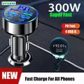 Adattatore per caricabatteria per telefono da auto UYUXIO USB C 6 in 1 doppia ricarica super veloce PD in auto con display di tensione per iPhone Samsung OPPO