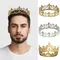 Corona del re reale da uomo vintage Corona di diadema della regina Accessori da ballo da sposa Corone del principe in metallo Diademi Accessori per feste rotondi completi