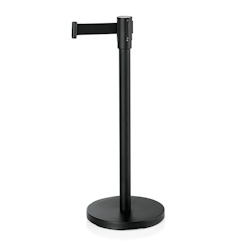 2x Abgrenzungspfosten Gurtband integriert 2 Meter schwarz Ecoflex lackiert schwarz Image