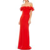 Off The Shoulder Ruffle Sheath Gown