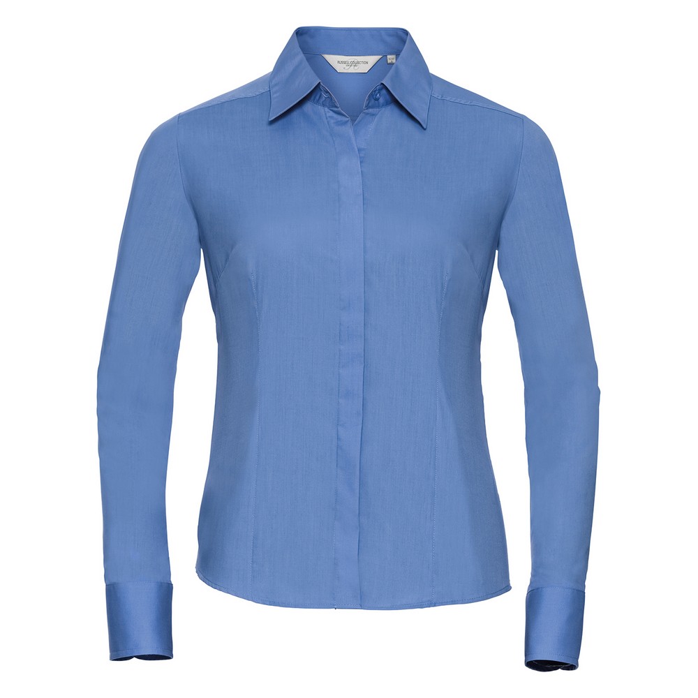 Russell Collection - Formelles Hemd für Damen Langärmlig (Business-Blau) Image