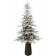 Giordanoshop - Albero di Natale Artificiale Innevato 240 cm 40 Rami 300 Luci led Acero Montano Verde