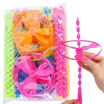 20set/bag Colorful Hand Push Flying Disc Toys Plastic Flying Dragonfly Kids Birthday Party Favors