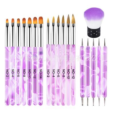 18pcs acrylic nail brush set nail art brushes for acrylic application uv gel nail brush dotting pen 3d nails brush for acrylic powder nail extension acrylic nail kit set professional - bongear