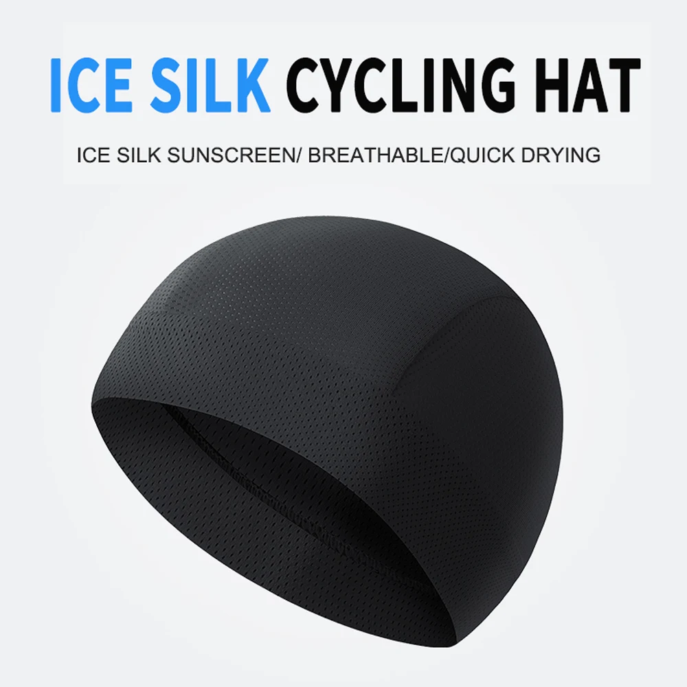 Sports de plein air cyclisme chapeau séchage rapide petite casquette moto glace soie respirant chapeau vélo casque doublure chapeau course ski Headwe