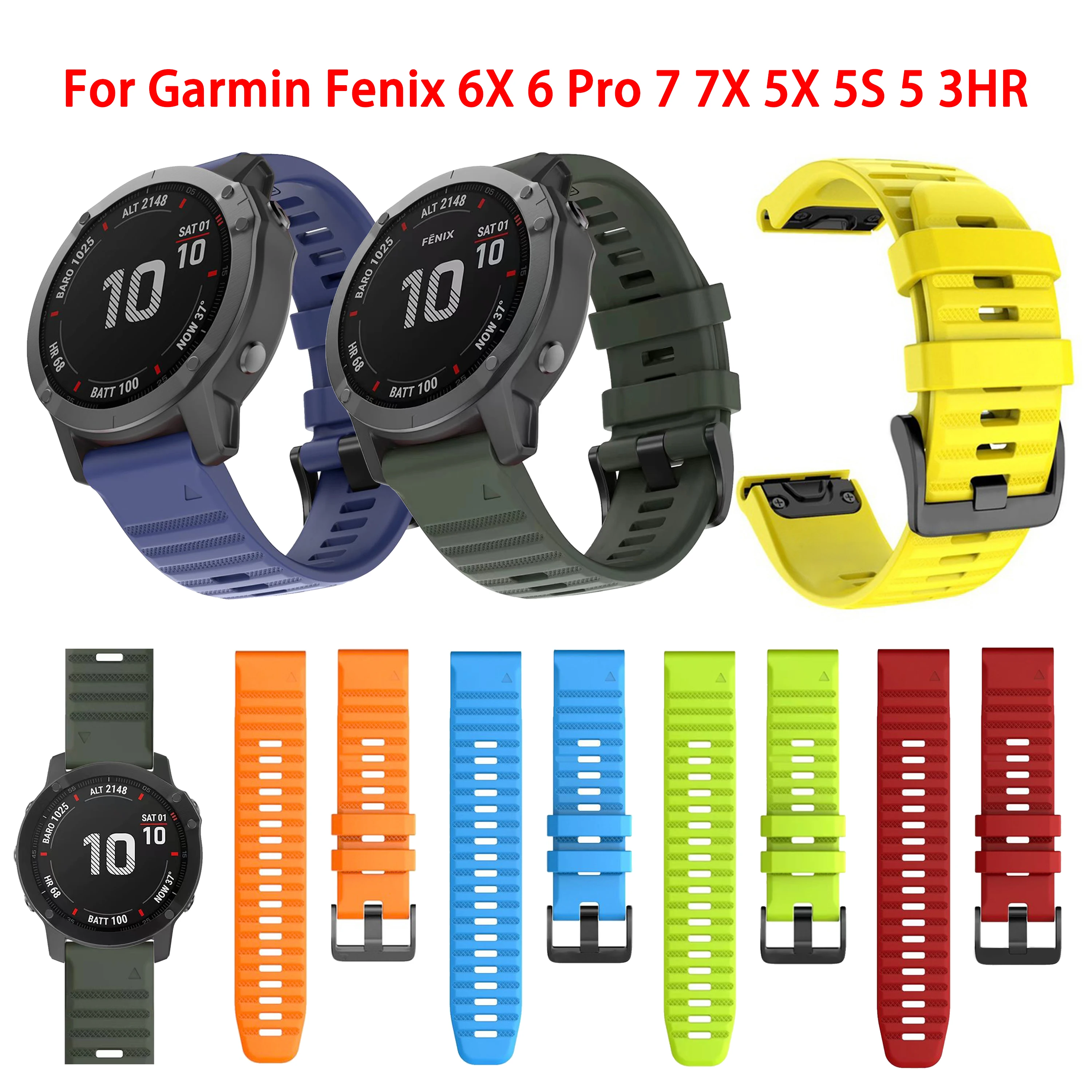 Für fenix 6 Pro 7 5 Plus 22 20 26mm Armband Silikon QuickFit für Garmin fenix 6X Pro 7X 5X 6S 7S Forerunner 935 945 3HR Armband Image