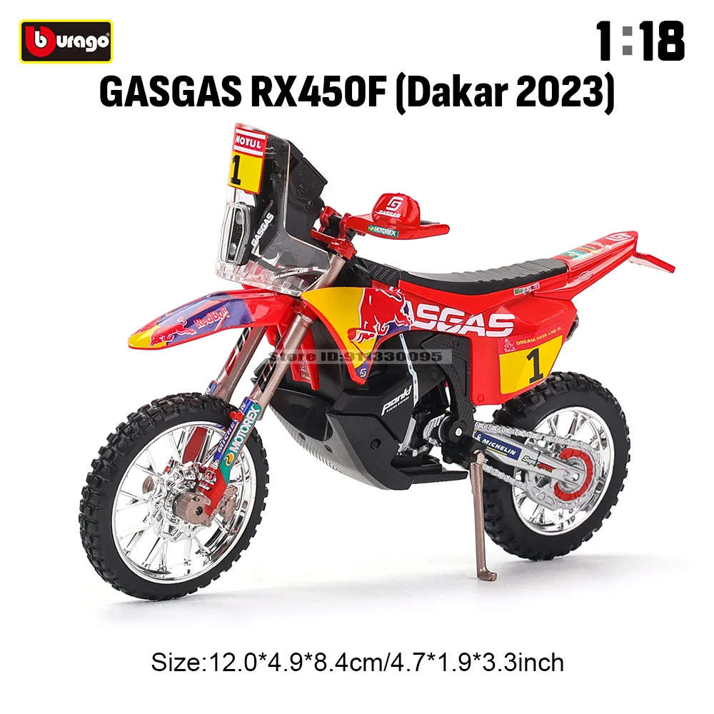 Bburago 1:18 Red Bull 2023 GASGAS RX450F autorisierte Simulation Legierung Motorrad Modell Spielzeugauto Geschenkkollektion Image