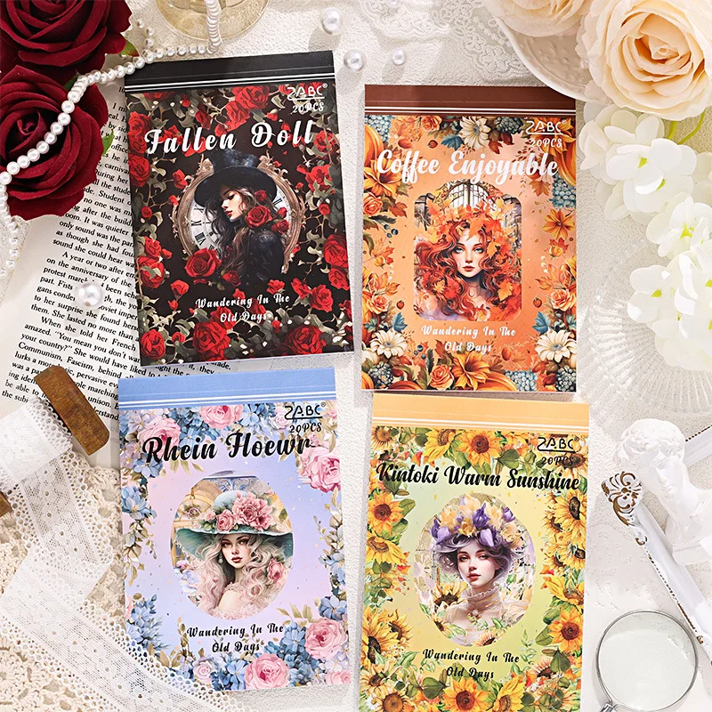 20 teile/beutel lose alte Zeiten Serie geeignet für dekorative Aufkleber DIY Tagebuch Notizbuch Kinder Briefpapier Sammelalbum