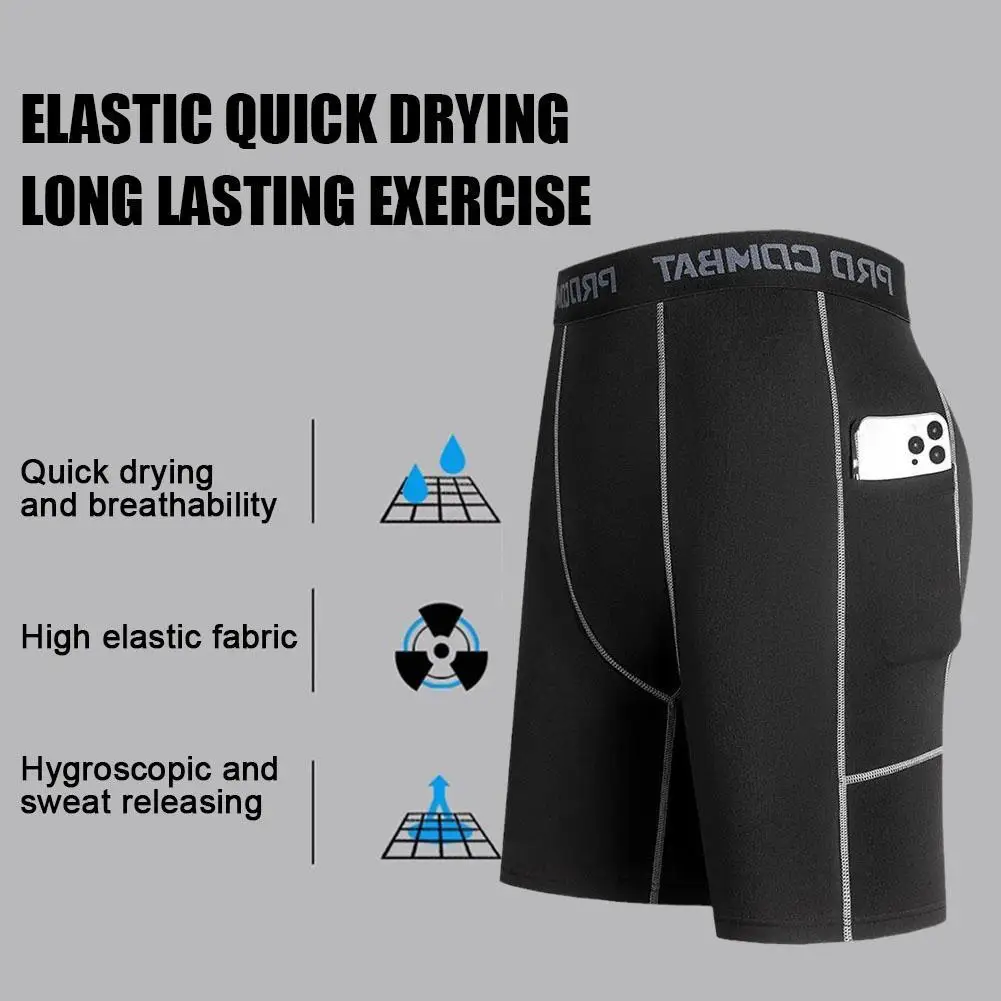 Männer Sport Gym Kompression Unter Base Layer Shorts Strumpfhosen Halb Sportlich Herren Schnell Trocknend Skinny Reiten 3XL Skinny Fitness Kurze Image