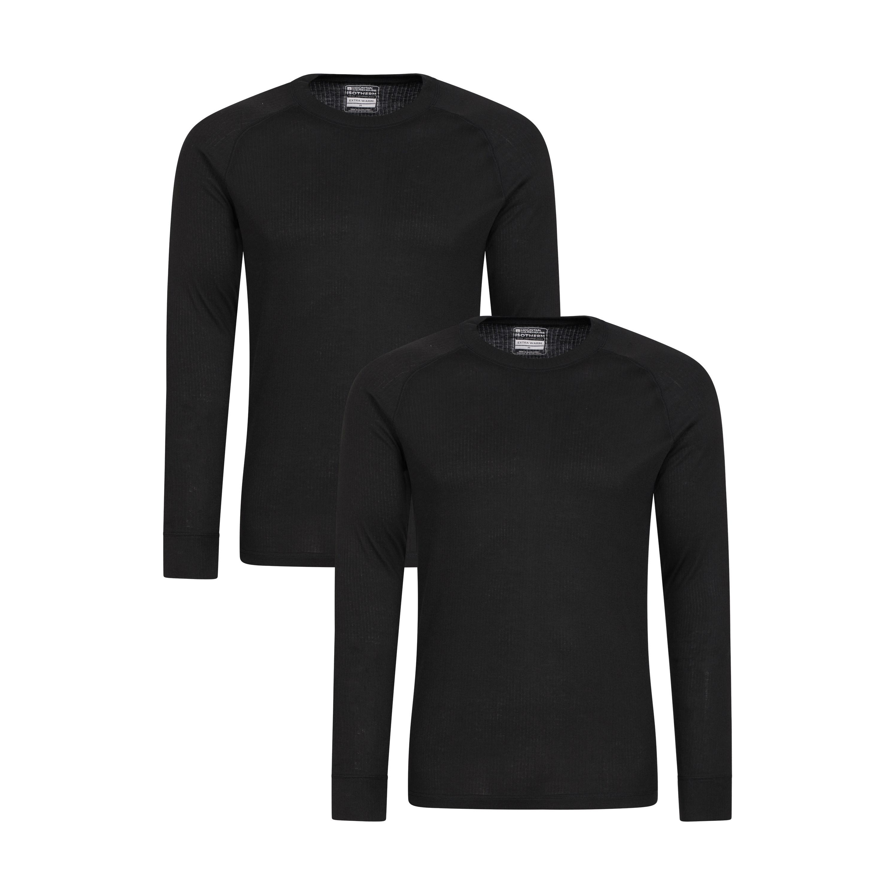 Mountain Warehouse Herren Talus Base Layer Top (2er Pack) (Schwarz)