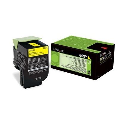 Original Lexmark 80C20Y0 / 802Y Toner Gelb