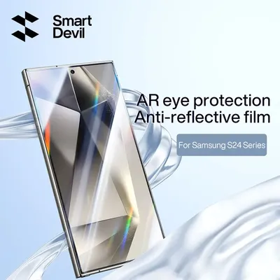 SmartDevil HD Anti-Reflection Screen Protector For Samsung S24 Ultra S24 Plus HD Tempered Glass Full Coverage Dustproof For S25