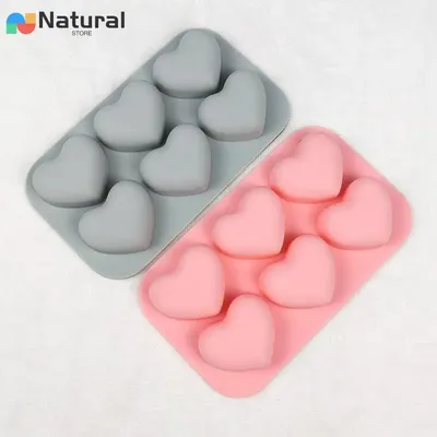 6 Cavities Valentine's Day Heart Silicone Baking Mold Love Chocolate Candy Biscuit Ice Mould Cute