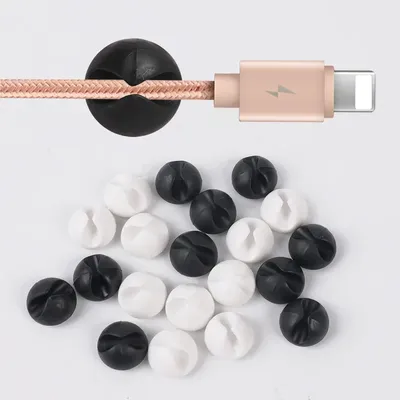 Rubber Desktop Phone Wire Organizer Data Cable Holder for Phone Headset Chargar Cable Holder Desktop