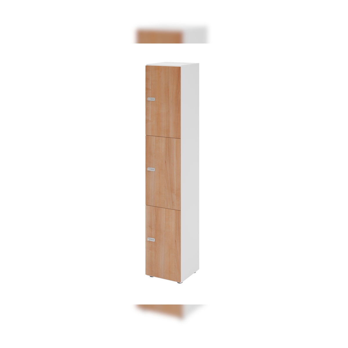 Hammerbacher-Schliessfachschrank 6OH Weiss/Nuss,3xZS-V264L3/W/N/ZS Image