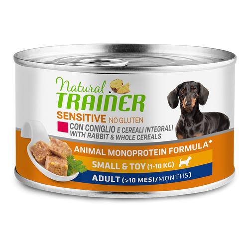 Sparpaket: 6x150g Natural Trainer Sensitive No Gluten Small & Toy Adult Kaninchen Hundefutter nass