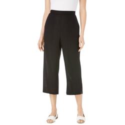 Plus Size Women's Linen Capri by Woman Within in Black (Size 20 W) Pants