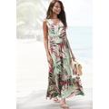 Maxikleid VIVANCE, Damen, Gr. 46, N-Gr, beige (sand bedruckt), Web, Obermaterial: 100% Viskose, bedruckt, modisch, figurumspielend knöchellang, V-Ausschnitt, ohne Ärmel, Kleider, aus gewebter Viskose, langes Sommerkleid mit Alloverprint