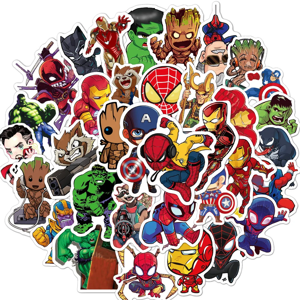 10/30/50/100PCS Disney Anime Cute The Avengers Superheld Aufkleber Aufkleber DIY Koffer Diray Kawaii Cartoon Graffiti Aufkleber Pack Image