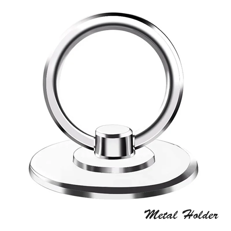 Anneau métallique Ultra-fin, support pour téléphone portable, autocollant arrière, support, Rotation à 360 degrés, étui pour Smartphone Compatible pour iPhone Xiaomi
