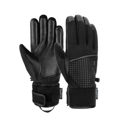 Skihandschuhe REUSCH "Mara R-TEX XT", Damen, Gr. 6, schwarz, 35% Polyamid, 30% Leder, 25% Polyester, 5% Wolle, 5% Elasthan, mehrfarbig, feminin, Handschuhe, mit PRIMALOFT-Isolation Image