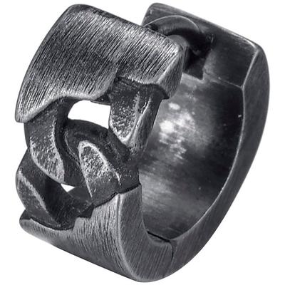 Single-Creole FIRETTI "Schmuck Geschenk Edelstahl Ohrschmuck Ohrring Panzerkette Vintage", schwarz (antikfarben, schwarz), Ohrringe, Damen, Edelstahl Image