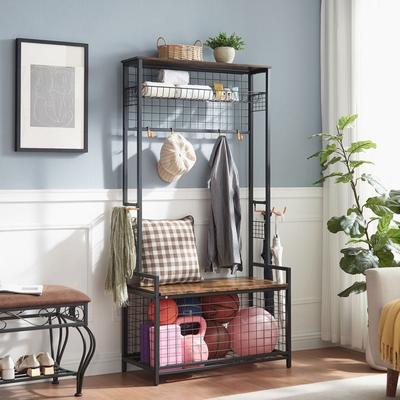 Mieres Garage Sports Equipment Organizer, Garage Ball Storage Rack, Garage Organizer with Basket and Hooks