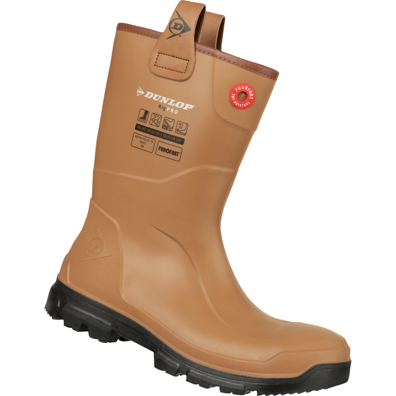 Bottes de sécurité DUNLOP PUROFORT RIG PRO S5 SR CI CR Brun