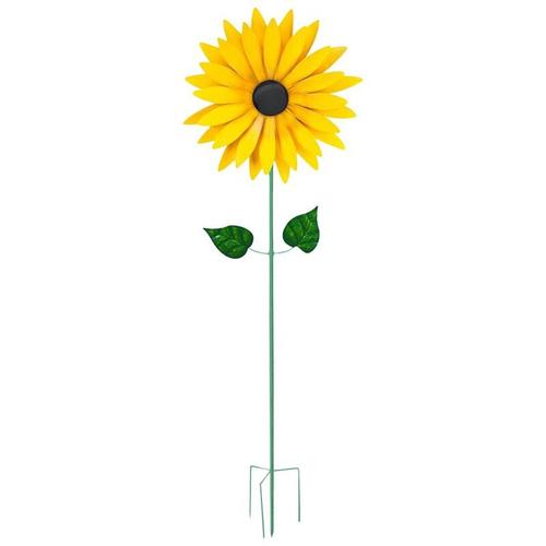 Ej.Life Sonnenblumen-Windmühle, Windskulpturen aus Metall, Langlebige Gartendekoration aus Eisen,
