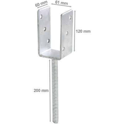 Pfostenträger verzinkt 61 x 120 x 60 x 4,0 mm Image