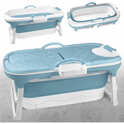 Faltbare Badewanne Erwachsene Mobile badewanne Foldable Bathtub mit Abdeckung und Massagerollen,